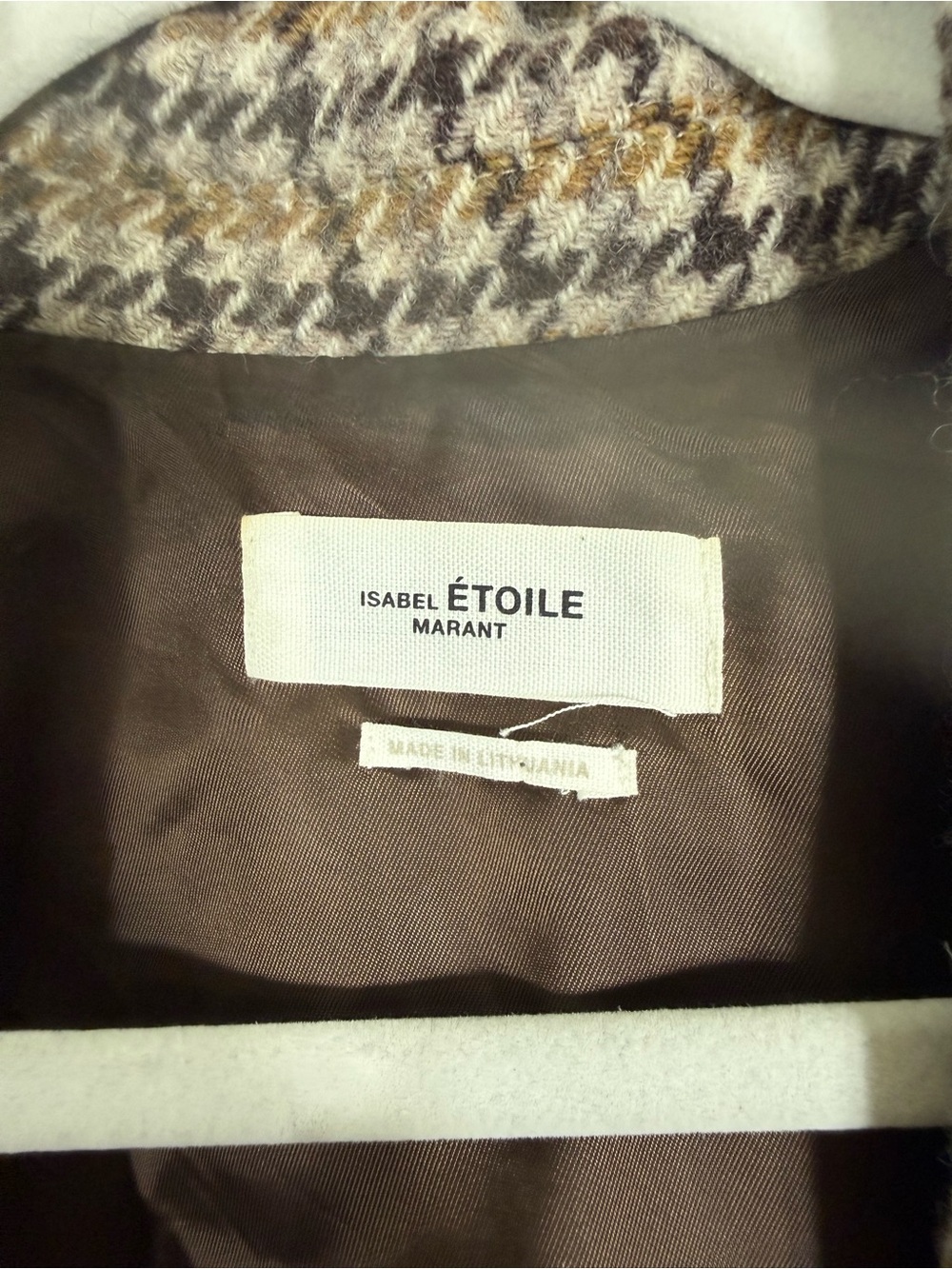 Isabel Marant Étoile Kaito Single-Breasted Houndstooth Wool Blazer Jacket Size 4 - Picture 9 of 13